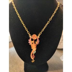 DISCONTINUED KIRKS FOLLY CHILDREN'S PINK DRAGON NECKLACE RARE FIND!